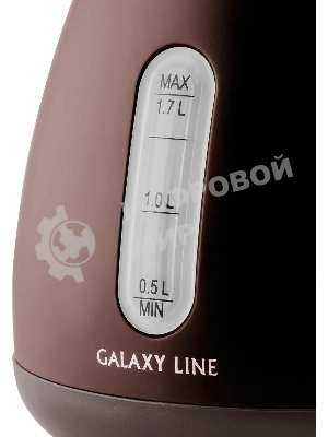 Чайник электрический Galaxy Line GL 0343, горький шоколад, металл, 2200 Вт, 1.7 л