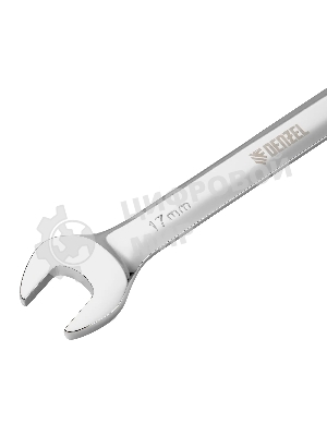 Ключ комбинированный Denzel, с трещеткой, 17 мм