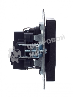 Розетка 1-местная IEK BRITE РС14-1-0-БрЧ (BR-R14-16-K02) с заземлением, с защитными шторками, 16А, черный