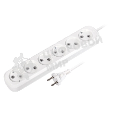 Удлинитель Smartbuy, 6 гнезд 10 метров 10А/2,2 кВт без заземления ПВС 2х1,0 (SBE-10-6-10-N)