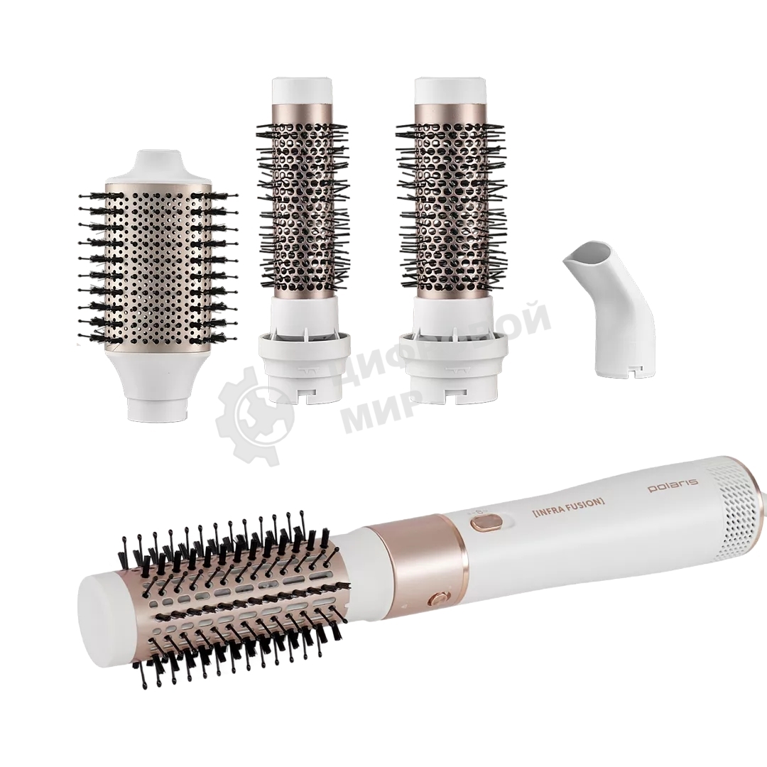Фен-щётка Polaris PHSB-1214Mi белый/розовое золото, 1200 Вт, ионизация
