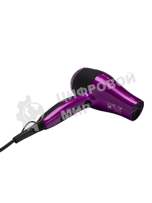 Фен Polaris PHD 2077i фиолетовый/черный, 2000 Вт, компактный, ионизация