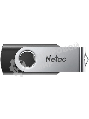 Флешка USB Netac U505 (NT03U505N-032G-20BK), 32Gb, USB 2.0, R/W 70/30, черный/серебристый