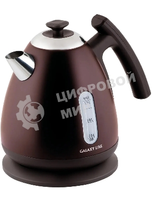 Чайник электрический Galaxy Line GL 0343, горький шоколад, металл, 2200 Вт, 1.7 л