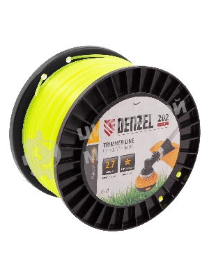 Леска для триммера Denzel звезда, 2,7мм х 202м, на DIN катушке FLEX CORD
