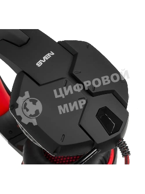 Игровые стереонаушники с микрофоном SVEN AP-G988MV, черный-красный Игровые стереонаушники с микрофоном SVEN AP-G988MV, черный-красный