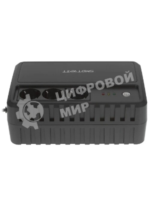 Источник бесперебойного питания SMARTWATT UPS SAFE 1000 черный, 1000/600 ВА/Вт, линейно-интерактивный, напольный, LED индикация, Shuko CEE7/4 - 3 шт.