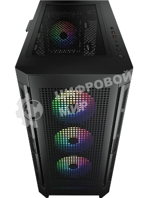 Компьютерный корпус Cougar Airface Pro RGb Black 4x120MM ARGb FAN, ARGb FAN HUB, БЕЗ БП, черный, E-ATX