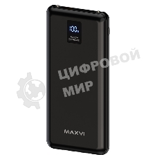 Внешний аккумулятор Maxvi PB10-11 10000 мАч черный 3A, встроенные кабели USB A/Type-C/Lightning
