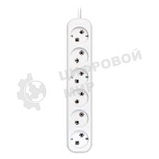 Удлинитель Smartbuy, 6 гнезд 10 метров 10А/2,2 кВт без заземления ПВС 2х1,0 (SBE-10-6-10-N)