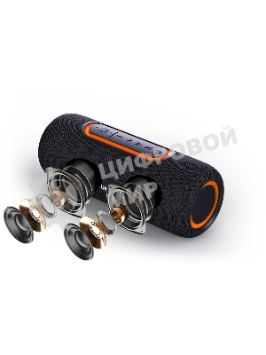 Колонка портативная Hyundai H-PS1021 черный/черный 25 Вт 1.0 BT 10м 1500mAh