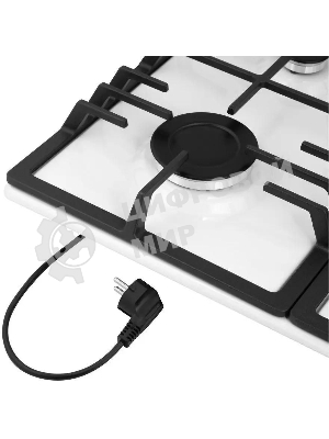 Газовая варочная панель Maunfeld EGHE.64.43CW/G, 4 конфорки, эмалированная сталь, белый