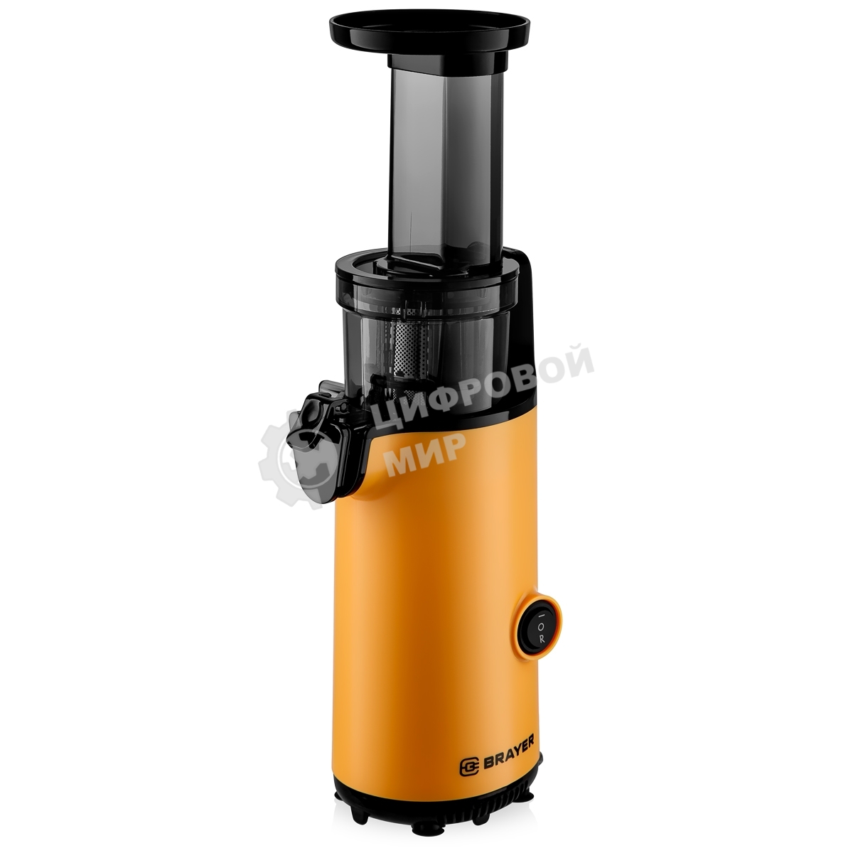Соковыжималка BRAYER 1706BR-YE жёлтый, шнековая вертикальная, 130 Вт, 600 мл, электронное, реверс