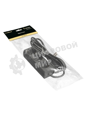 Удлинитель ExeGate ECE-3-5B (EX285807RUS), черный, 5 м, Евровилка с заземлением, 3 евророзетки с заземлением, 2200 Вт