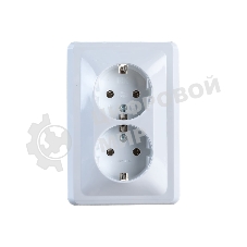 Розетка 2-м СП Вега РС12-3-ВБ с заземл. контактом без защ. штор 16А белый IEK ERV21-K01-16-DM