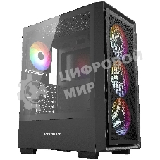 Компьютерный корпус Powercase Mistral AY4B ARGb, Tempered Glass, 4x 120мм ARGb Fans, черный, ATX (CMAYB-A4)