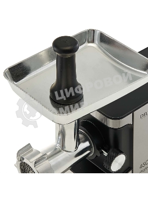 Мясорубка электрическая DELTA LUX DE-605M черный, 4500 Вт, 2.8 кг/мин, реверс, защита от перегрузки, насадки - 5