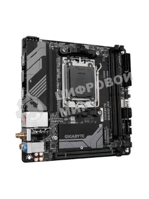 Материнская плата GIGABYTE B650I AX, AM5, AMD B650, 2xDDR5, 2xSATA, 1xM.2, 1xPCIe 4.0 x16, 1xHDMI, 1xDP, 1x2.5Gb LAN, Wi-Fi 6E, Bluetooth 5.3, 1xUSB-C 5Gbps, 1xUSB-A 5Gbps, 3xUSB-A 2.0, 3x3.5 мм, 7.1, ITX