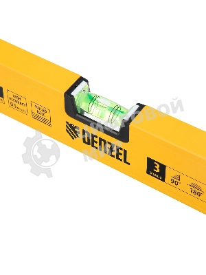 Уровень алюминиевый Denzel магнит., фрезерованный, 3 глазка (1 зеркал.), 0,5 мм/м, 600 мм