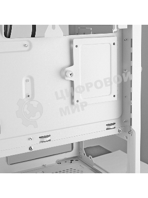 Компьютерный корпус Ginzzu GL 185 белый боковая дверца закаленное стекло на петлях на магнитах