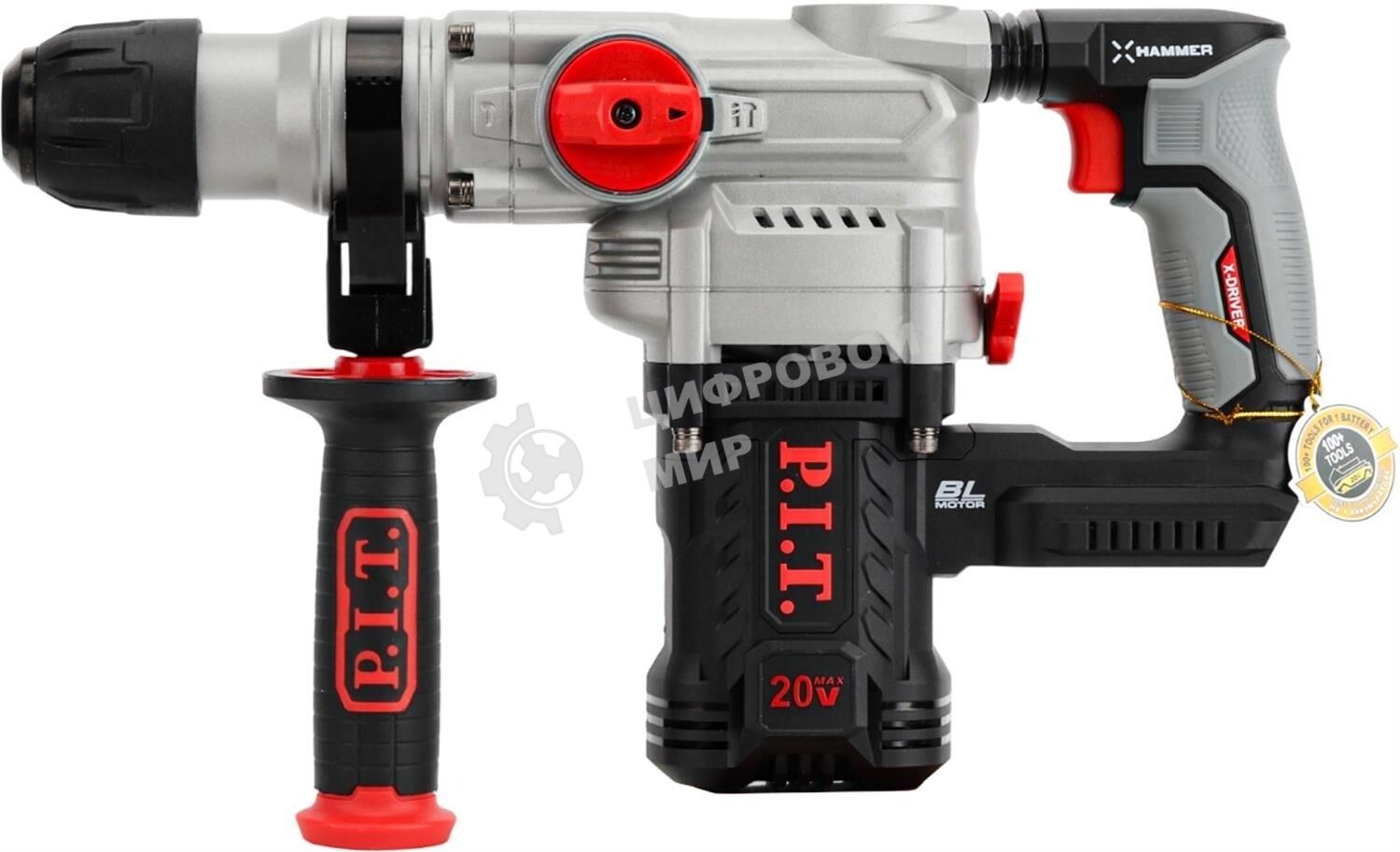 P.I.T. Перфоратор SDS-Plus аккум. бесщеточный PBH20H-26A SOLO (верт, 20В, 5,0Дж, 3реж, Ø26мм, кор.)