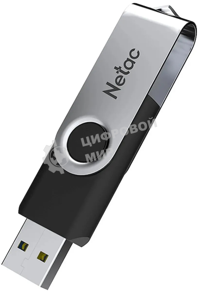 Флешка USB Netac U505 (NT03U505N-032G-20BK), 32Gb, USB 2.0, R/W 70/30, черный/серебристый