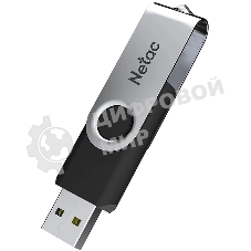 Флешка USB Netac U505 (NT03U505N-032G-20BK), 32Gb, USB 2.0, R/W 70/30, черный/серебристый