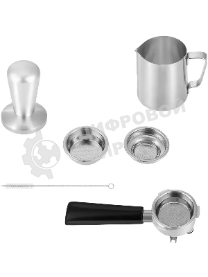 Кофеварка рожковая Kitfort КТ-7170 серебристый/белый, исп. кофе - молотый, 2,8 л, 2900 Вт, 20 бар