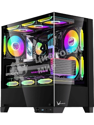 Компьютерный корпус AeroCool/Formula Crystal Z1M Plus FR черный без БП mATX 5x120мм 2xUSB 3.0 1xUSB3.1 audio bott PSU
