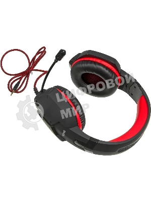 Игровые стереонаушники с микрофоном SVEN AP-G988MV, черный-красный Игровые стереонаушники с микрофоном SVEN AP-G988MV, черный-красный