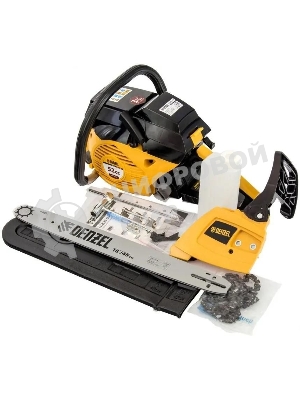 Пила цепная бензиновая Denzel DGS-5218, шина 45 см, 52см3, 3,5 л.с., шаг 0,325, паз 1,5 мм,