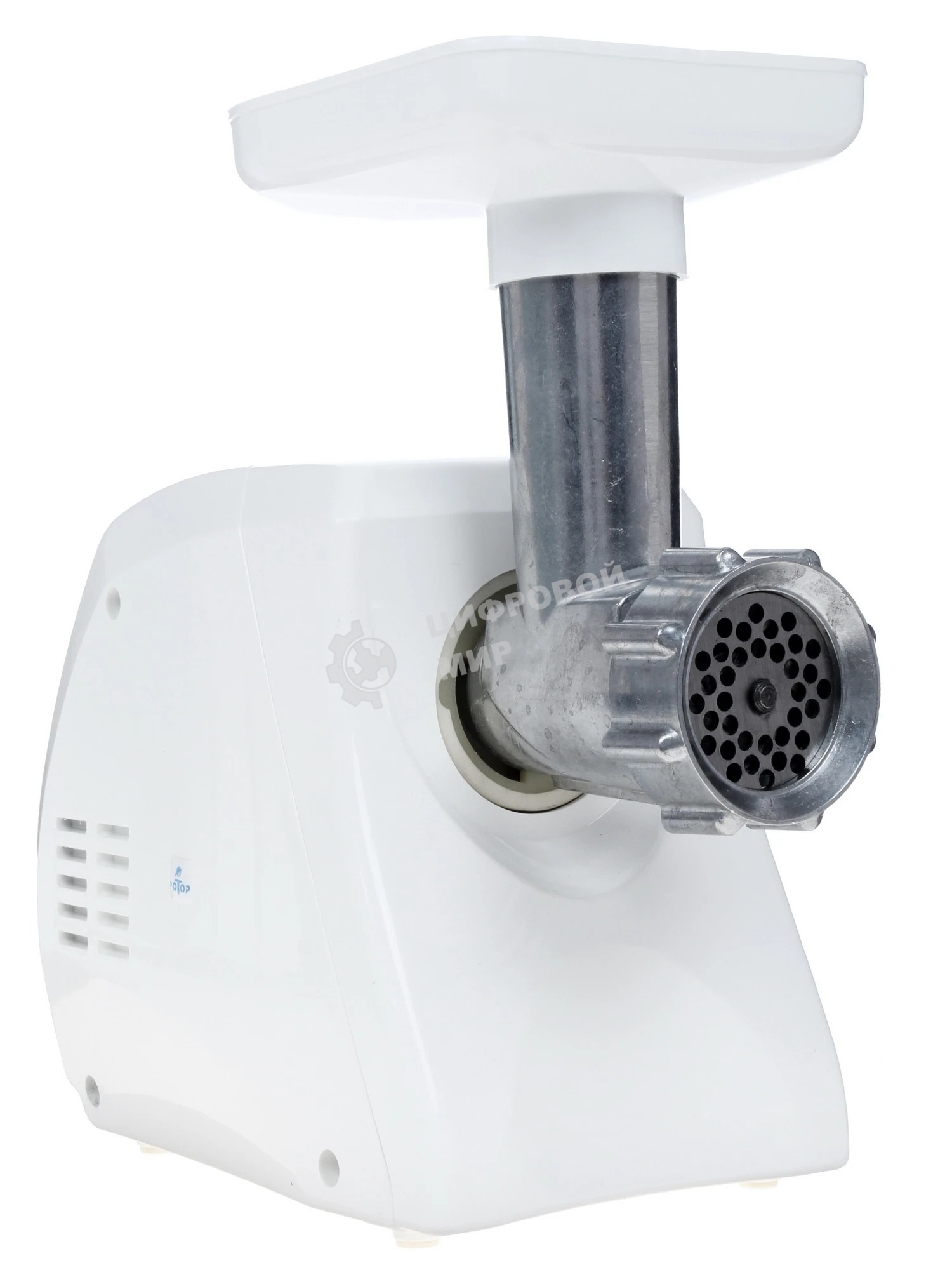 Мясорубка электрическая Ротор Альфа ЭМШ 35/250-2 белый, 1500 Вт, 0.6 кг/мин, защита от перегрузки, насадки - 4