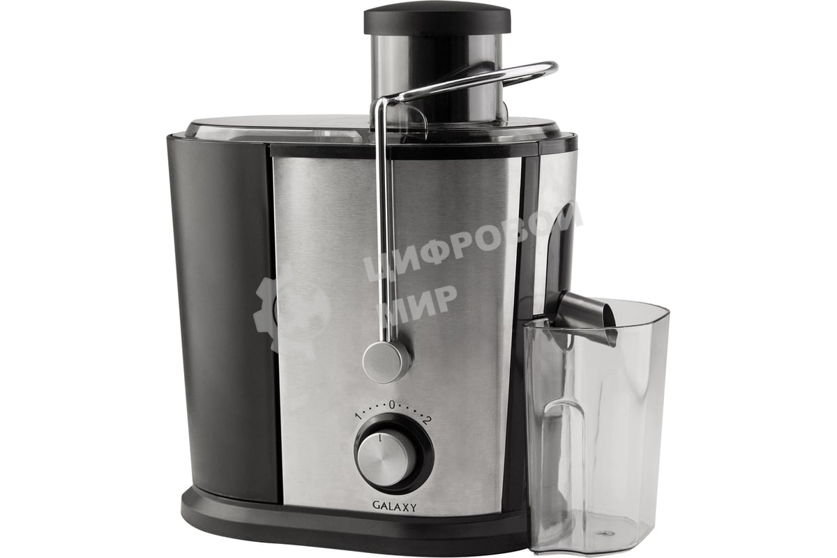 Соковыжималка Galaxy GL 0801 серебристый/чёрный, центробежная, 700 Вт, 500 мл, механическое