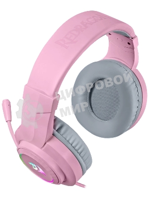 Гарнитура Redragon Hylas розовый, проводная, USB / 2 x mini jack 3.5 мм, подсветка