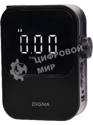 Автомобильный компрессор Digma QBK-120B черный, шланг 0.2м