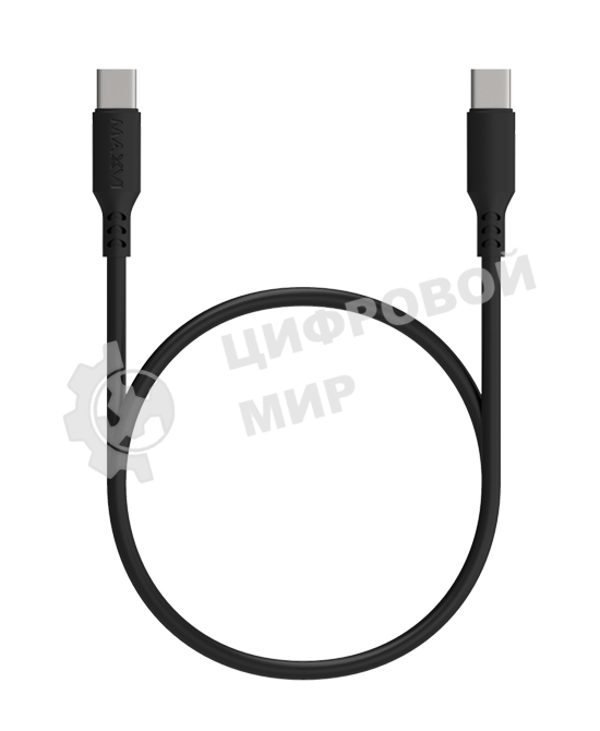 Кабель Maxvi MC-A20 black Type-C - Type-C, 2A ток макс. нагрузки 2А, макс. напряжение 5V, длина кабеля 1м, материал PVC, черный