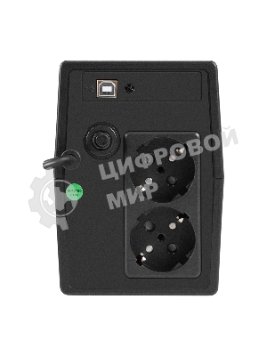 Источник бесперебойного питания ExeGate Power NB-850.LED.AVR.2SH.USB (850VA/510W, LED, AVR, 2*Schuko, USB, батарея 12V 9Ah, черный)