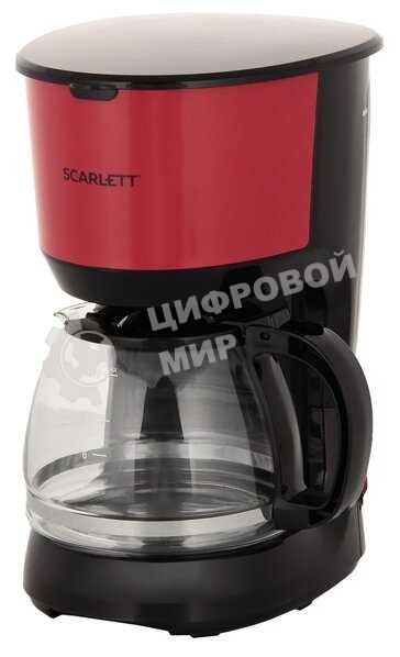 Кофеварка капельная Scarlett SC-CM33013 красный/черный, исп. кофе - молотый, 1.25 л, 750 Вт.