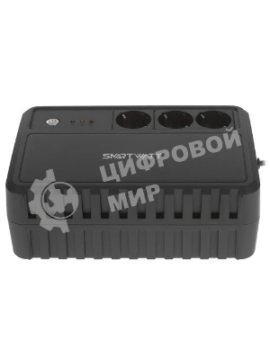 Источник бесперебойного питания SMARTWATT UPS SAFE 1000 черный, 1000/600 ВА/Вт, линейно-интерактивный, напольный, LED индикация, Shuko CEE7/4 - 3 шт.