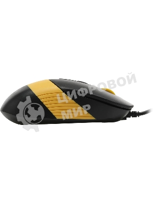 Комплект клавиатура+мышь A4Tech FStyler F1110 проводной, USB, 2000 DPI, чёрный/жёлтый