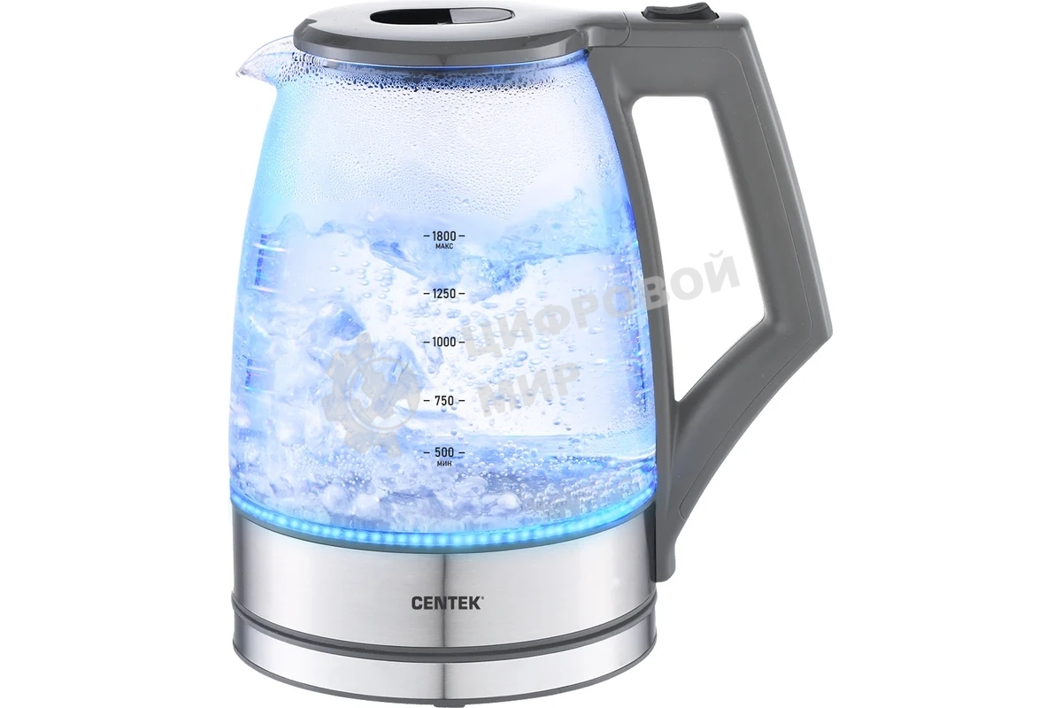 Чайник Centek CT-0014 серый, 2200 Вт, 1.8 л