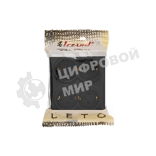 Розетка 4-мест. с заземл. LEZARD LETO 752-4200-127BDP закрытый корпус ПБТ черный бархат