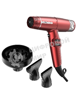 Фен GA.MA IQ LITE красный, 1600 Вт, компактный, ионизация