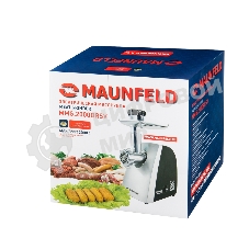 Мясорубка электрическая Maunfeld MMG.2000BRSV черный, 2000 Вт, 2.6 кг/мин, реверс, металлический лоток, насадки - 5