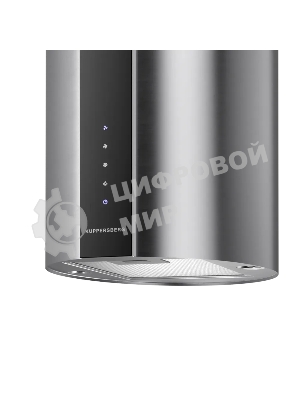 Вытяжка Kuppersberg, цилиндрическая, настенная, 35 см, сенсорное управление, таймер, отвод/рециркуляция, 3 скорости, производительность 850 м3/ч, LED освещение, обратный клапан, уровень шума 68 дБ, угольный фильтр CF110 (опция), цвет нержавеющая сталь