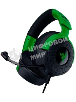 Гарнитура Razer Kraken V4 X зеленый/чёрный, проводная, подсветка