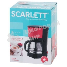 Кофеварка капельная Scarlett SC-CM33013 красный/черный, исп. кофе - молотый, 1.25 л, 750 Вт.