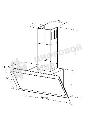 Вытяжка наклонная LEX Furia 600 белая, 59.5 см, 1050 куб. м/ч, 50 дБ