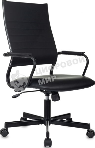 Кресло руководителя Бюрократ CH BALANCE черный, экокожа, крестов. металл черный