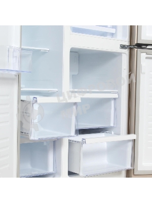 Холодильник Hyundai CS6073FV шампань трехкамерный 329/223л морозилка сбоку, No Frost, Side by Side